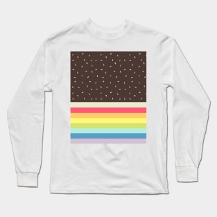 Rainbow Cake Vector Minimalistic Long Sleeve T-Shirt